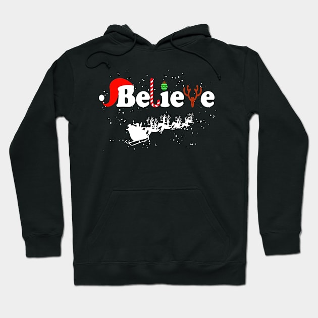 Believe in Santa Claus Christmas for Holidays Hoodie by finchandrewf